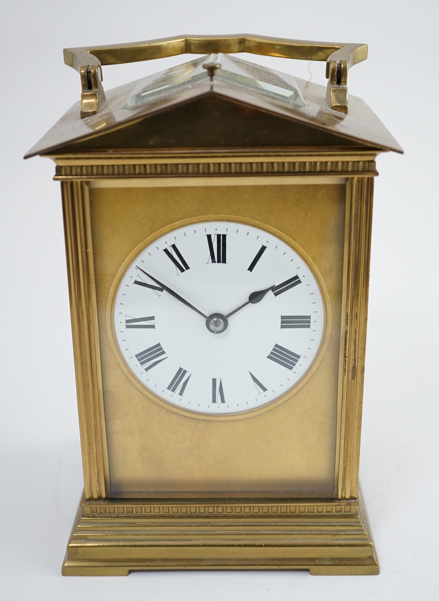 A large late 19th century French hour repeating carriage clock